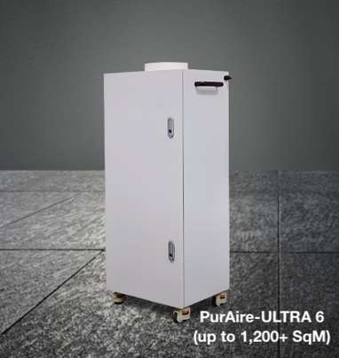 PurAire ULTRA-6 can deodorize and sanitize up to a 1,200 SqM area