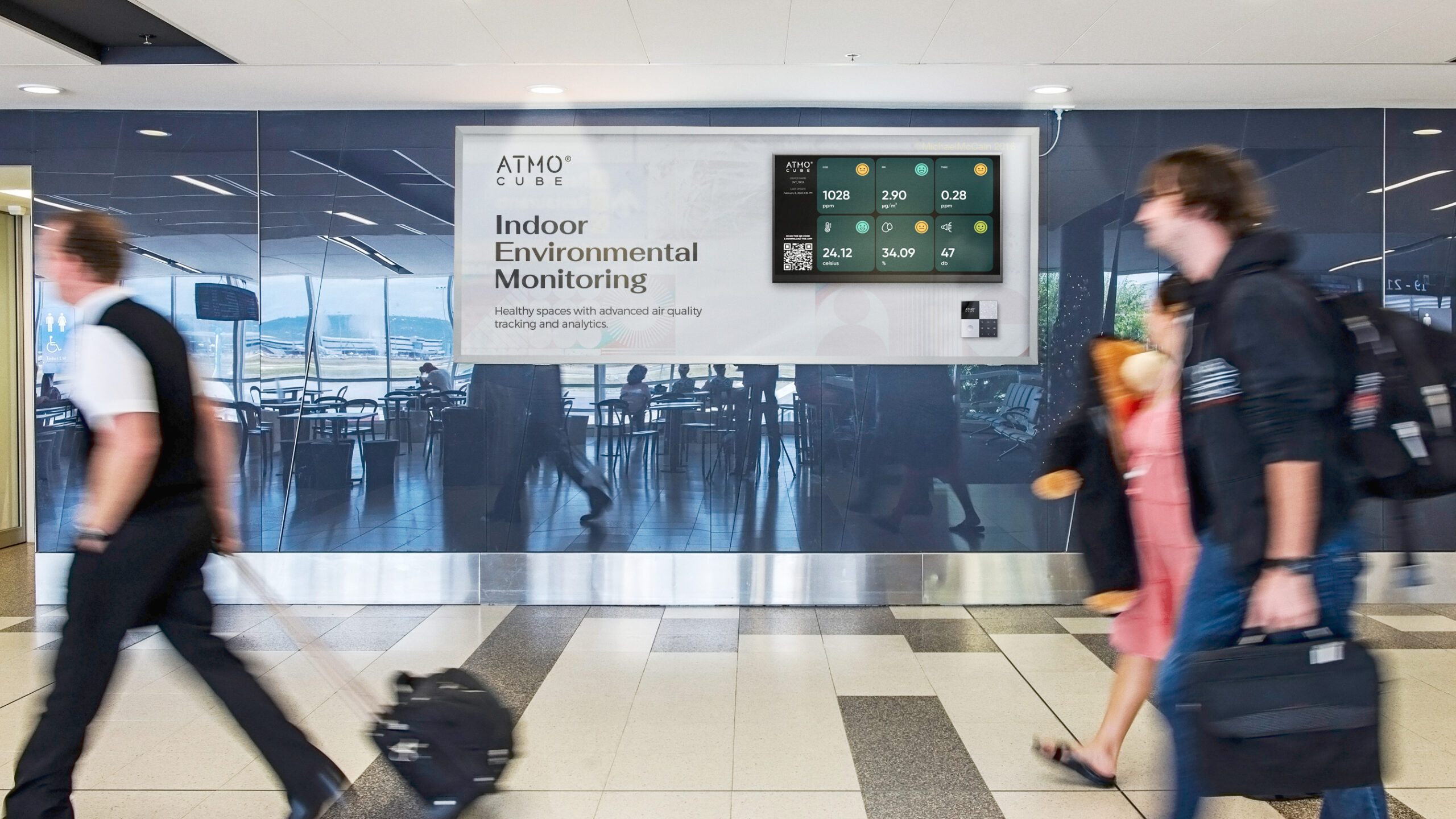data displayed on a large screen for public viewing.